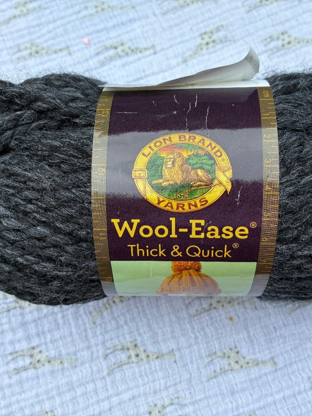 Lion Brand Wool-Ease Skein  Thick and Quick Charcoal